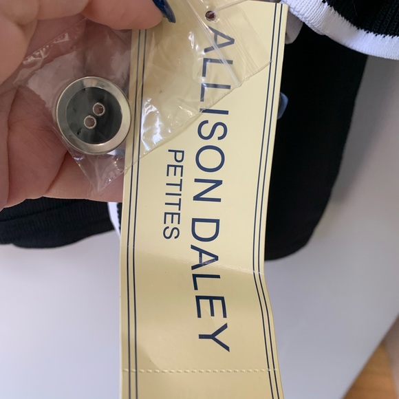 Allison Daley | Vintage NWT Cardigan and Built in Shirt White Stripe Top - Picture 2 of 5